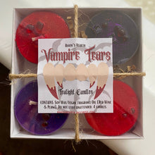 Load image into Gallery viewer, Vampire Tears Tealight Candles | Red Wine & Plum Scent |