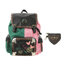 Load image into Gallery viewer, Wicked Magical Icons Spilt 18" Pink & Green Rucksack