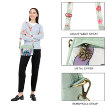 Load image into Gallery viewer, Disney Stitch Floral Print Green 7" Crossbody Bag