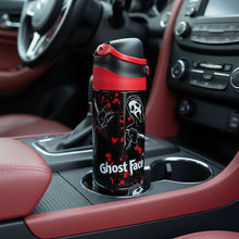 Load image into Gallery viewer, Ghostface Mask & Blood Splatter All-Over Print Black 24 Oz Stainless Steel Water Bottle