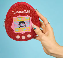Load image into Gallery viewer, CAKEWORTHY RED GLITTER TAMAGOTCHI ZIP POUCH