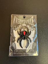 Load image into Gallery viewer, Kreepsville Black Widow Spider Enamel Pin