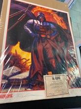 Load image into Gallery viewer, STAR WARS SHADOWS OF THE EMPIRE DARTH VADER POSTER SIGNED AUTOGRAPHED WITH COA 1089/1500 DAMAGED
