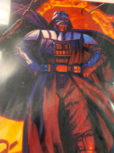 Load image into Gallery viewer, STAR WARS SHADOWS OF THE EMPIRE DARTH VADER POSTER SIGNED AUTOGRAPHED WITH COA 1089/1500 DAMAGED