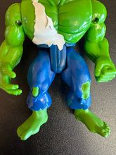 Load image into Gallery viewer, Marvel Toy BIZ 1997 Battle Damage Incredible Hulk Leg Kick Loose Preowned Figure
