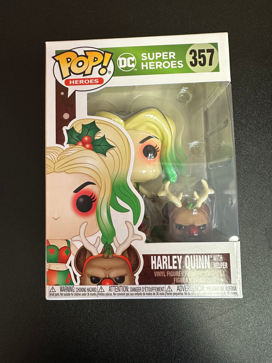 FUNKO POP DC HEROES HOLIDAY HARLEY QUINN WITH HELPER 357