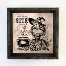 Load image into Gallery viewer, On My Way to Stir the Pot - Halloween Canvas Art - Framed
