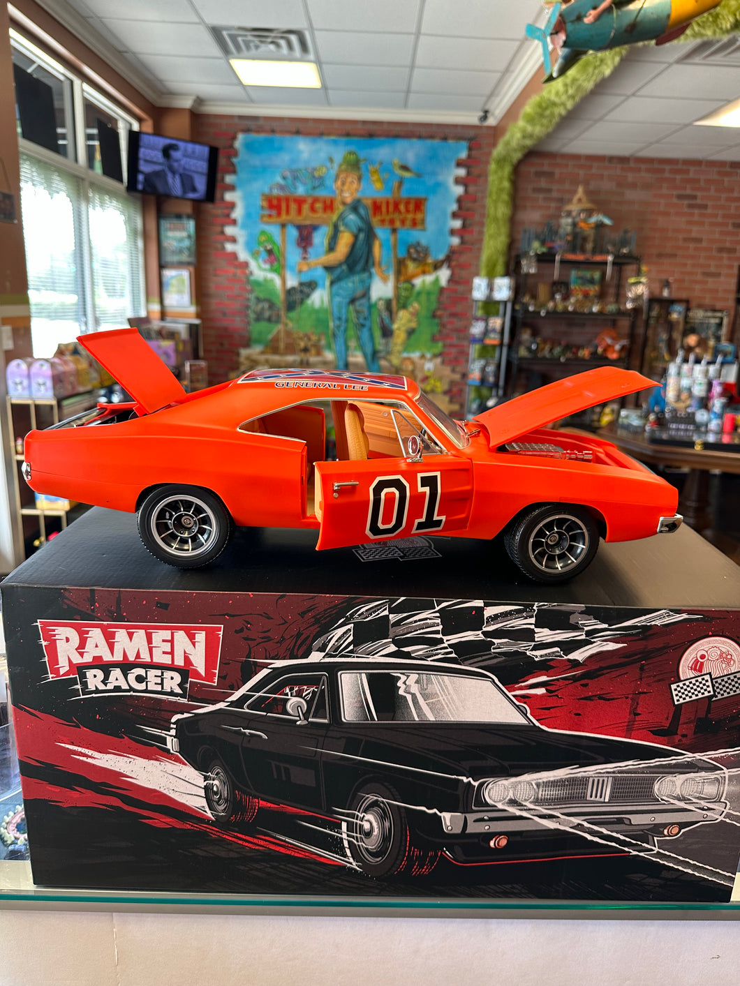 Ramen Racer Tiger Orange General Lee with Factory Stickers