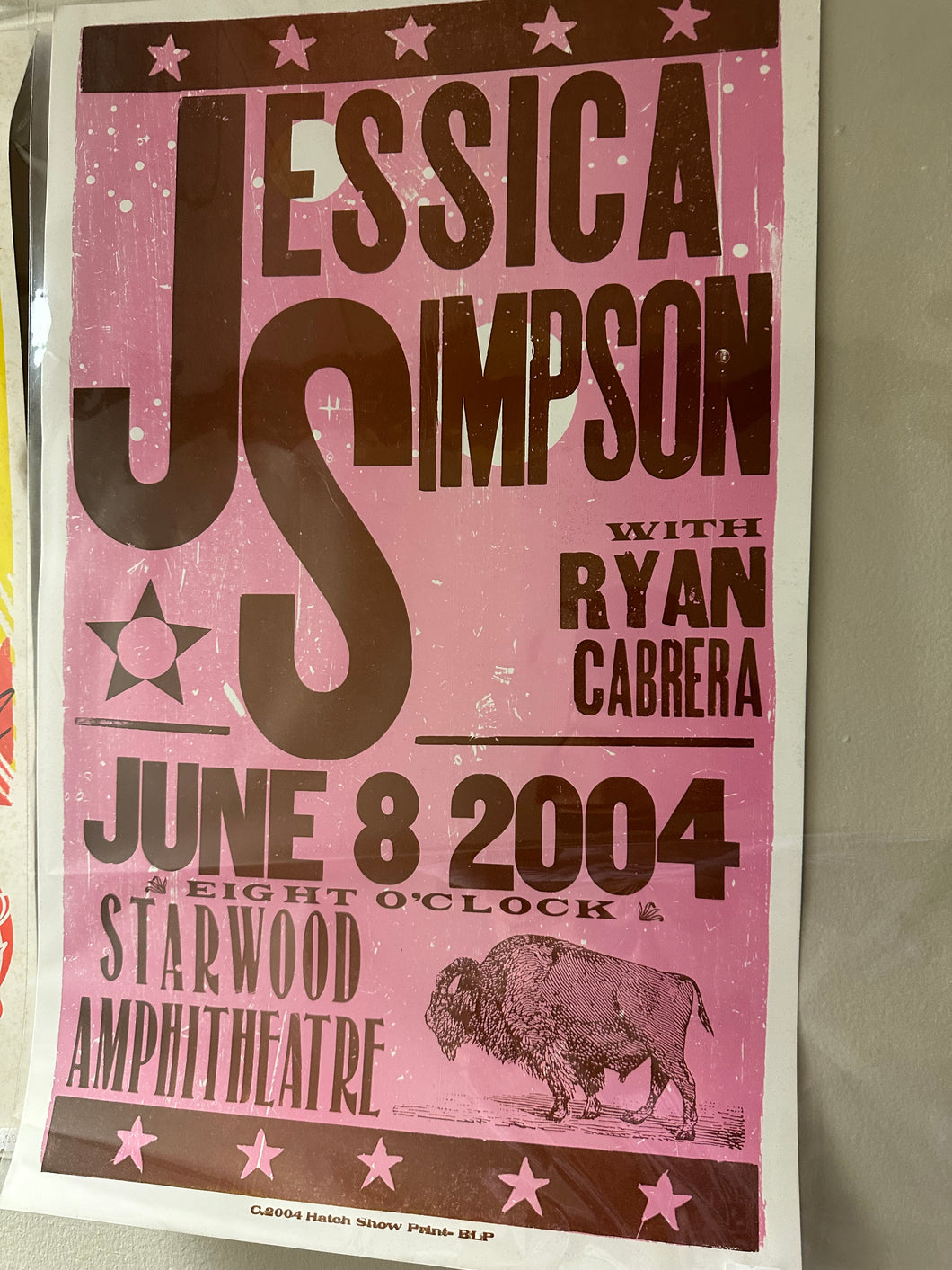 Jessica Simpson June 8 2004 Hatch Show Print Poster Damaged