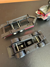 Load image into Gallery viewer, Tonka 1978 Black &amp; Red Truck Trailer Indy Car Jeep Motorcycle Bike Lot of 5 Items
