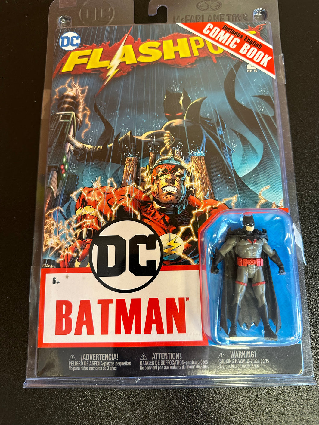 DC FLASHPOINT BATMAN COMIC & 3” FIGURE