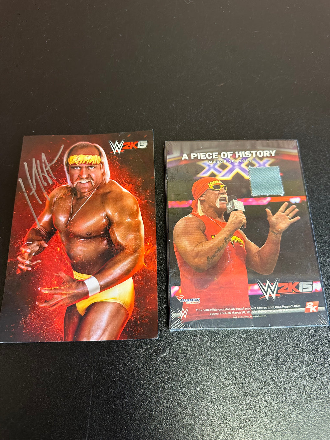 WWE 2K15 HULK HOGAN AUTOGRAPH & PIECE OF HISTORY PLAQUE