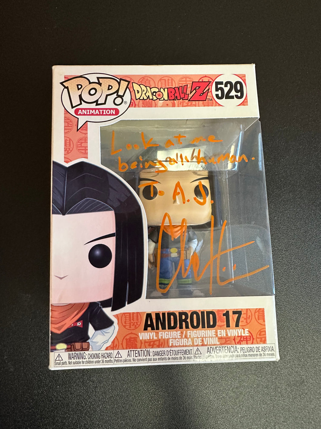 FUNKO POP SIGNED BY CHUCK HUBER DRAGONBALL Z 529 ANROID 17 NO COA