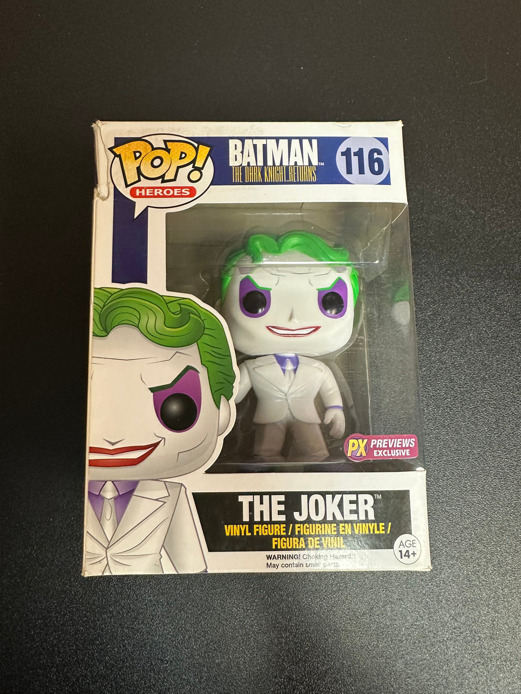 FUNKO POP BATMAN THE DARK KNIGHT RETURNS THE JOKER PX 116 BOX DAMAGE