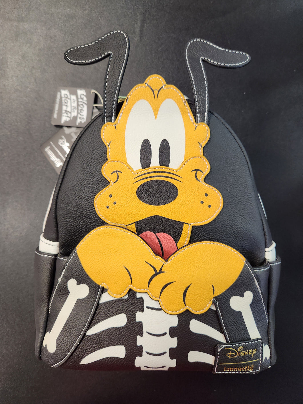 Disney Loungefly Pluto Skellington Glow in the Dark Mini Backpack