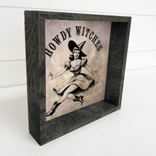 Load image into Gallery viewer, Howdy Witches - Halloween Cowgirl Canvas Art - Framed Art
