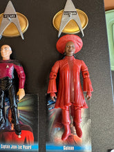 Load image into Gallery viewer, Playmates 1993 Star Trek 4.5” Figure Lot of 3 with Cards &amp; Stands Preowned
