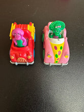 Load image into Gallery viewer, The Lyons Group 1993 Kid Dimension Barney &amp; Baby Bop Diecast Cars Preowned
