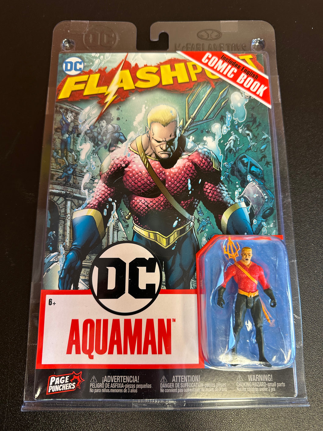 DC AQUAMAN FLASHPOINT COMIC & 3” FIGURE