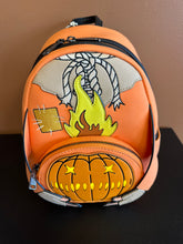 Load image into Gallery viewer, LOUNGEFLY TRICK ‘R TREAT HEAD SAM LIGHT UP MINI BACKPACK
