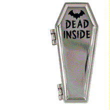 Load image into Gallery viewer, Kreepsville Dead Inside Coffin Enamel Pin
