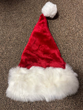 Load image into Gallery viewer, Adult Fuzzy Santa Hat
