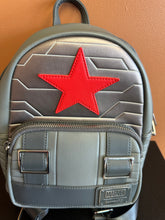 Load image into Gallery viewer, MARVEL WINTER SOLIDER LOUNGEFLY MINI BACKPACK &amp; WALLET PREOWNED
