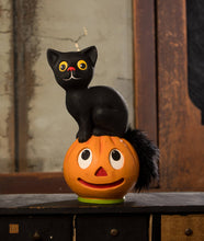 Load image into Gallery viewer, Vintage Seated Cat on Pumpkin
