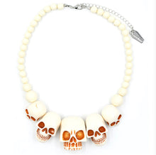 Load image into Gallery viewer, Kreepsville White Skull Necklace
