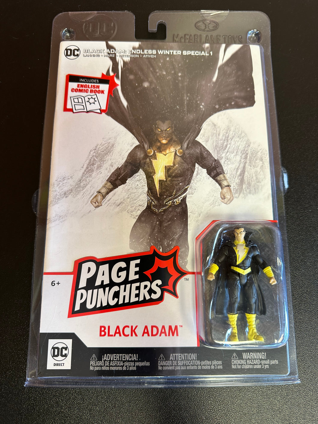 DC PAGE PUNCHERS BLACK ADAM COMIC & 3” FIGURE