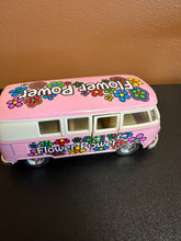 Load image into Gallery viewer, Kinsmart 1962 Volkswagen Pink “Flower Power” Classical Bus KT5060 1/32 Preowned
