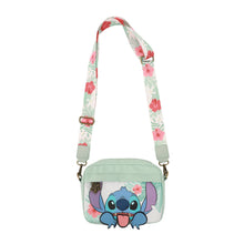 Load image into Gallery viewer, Disney Stitch Floral Print Green 7" Crossbody Bag
