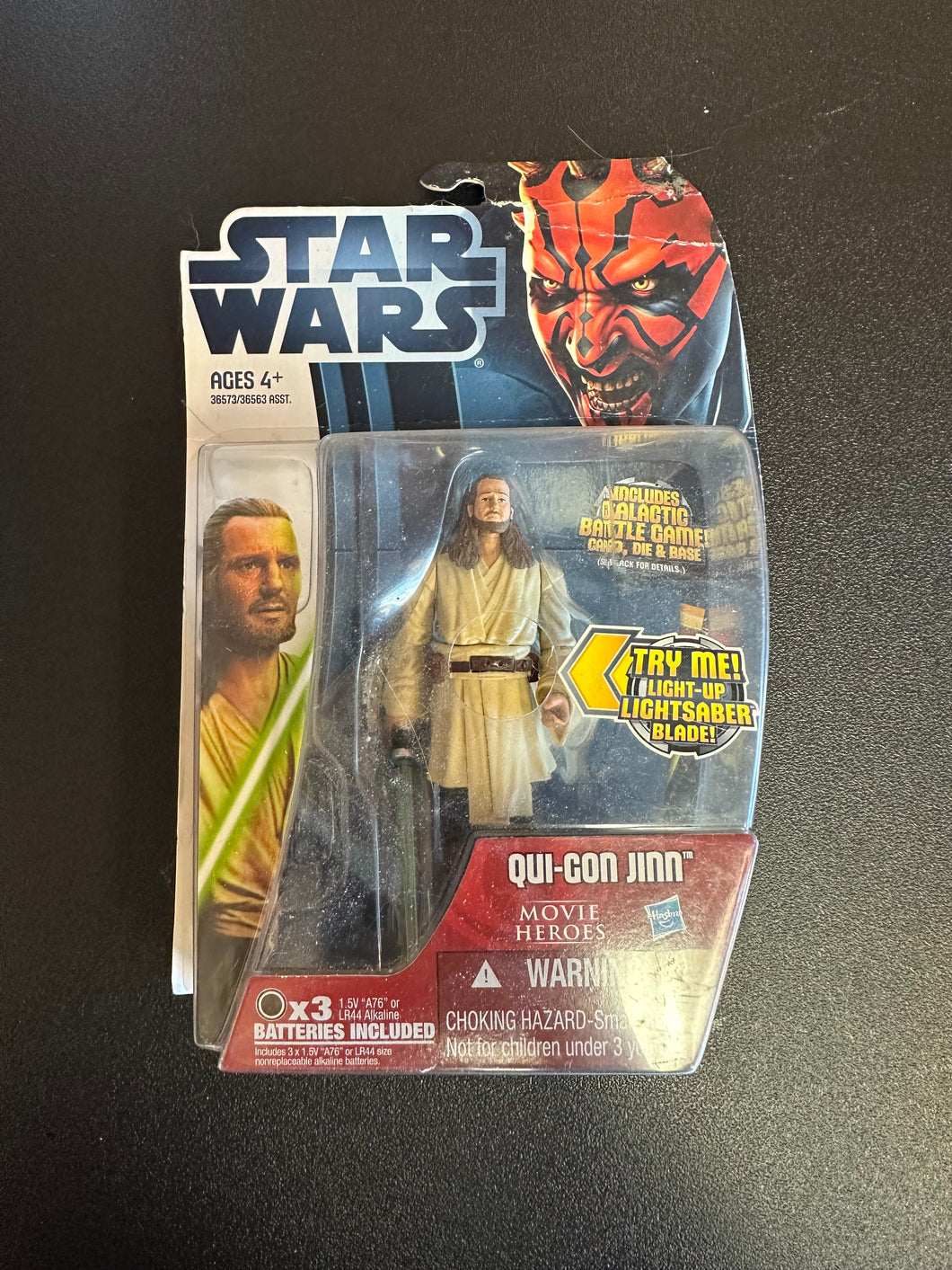 HASBRO STAR WARS MOVIE HEROES QUI-GON JINN LIGHT-UP LIGHTSABER