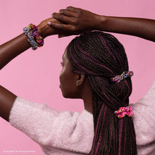 Load image into Gallery viewer, Lisa Frank x Kitsch Ruched Satin Scrunchies in Rainbow Leopard
