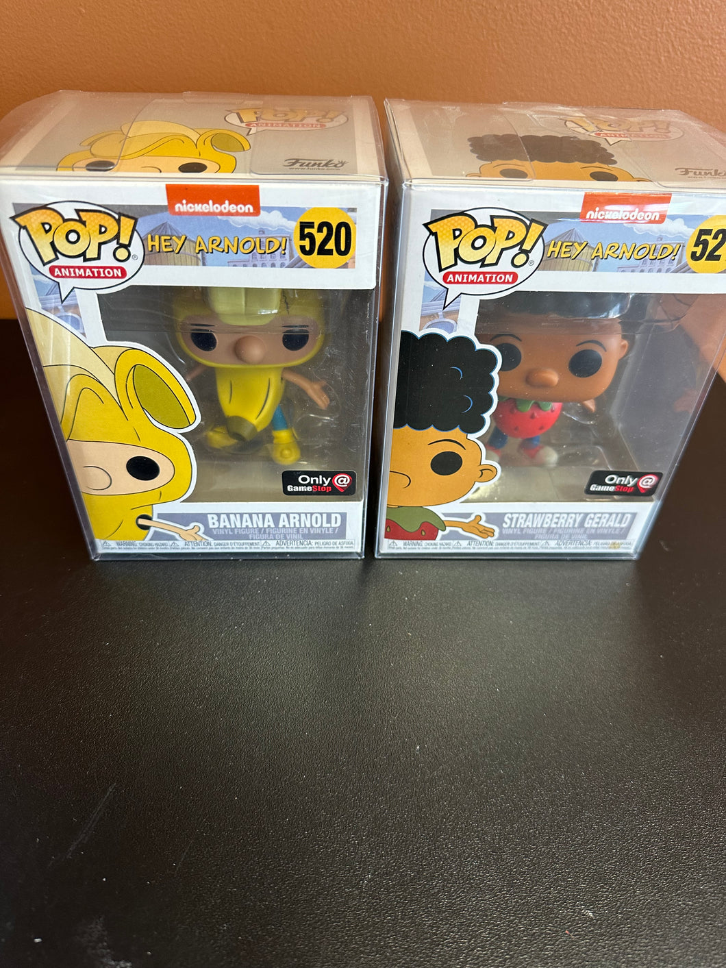 FUNKO POP HEY ARNOLD! BANANA ARNOLD & STRAWBERRY GERALD GAMESTOP SET OF 2