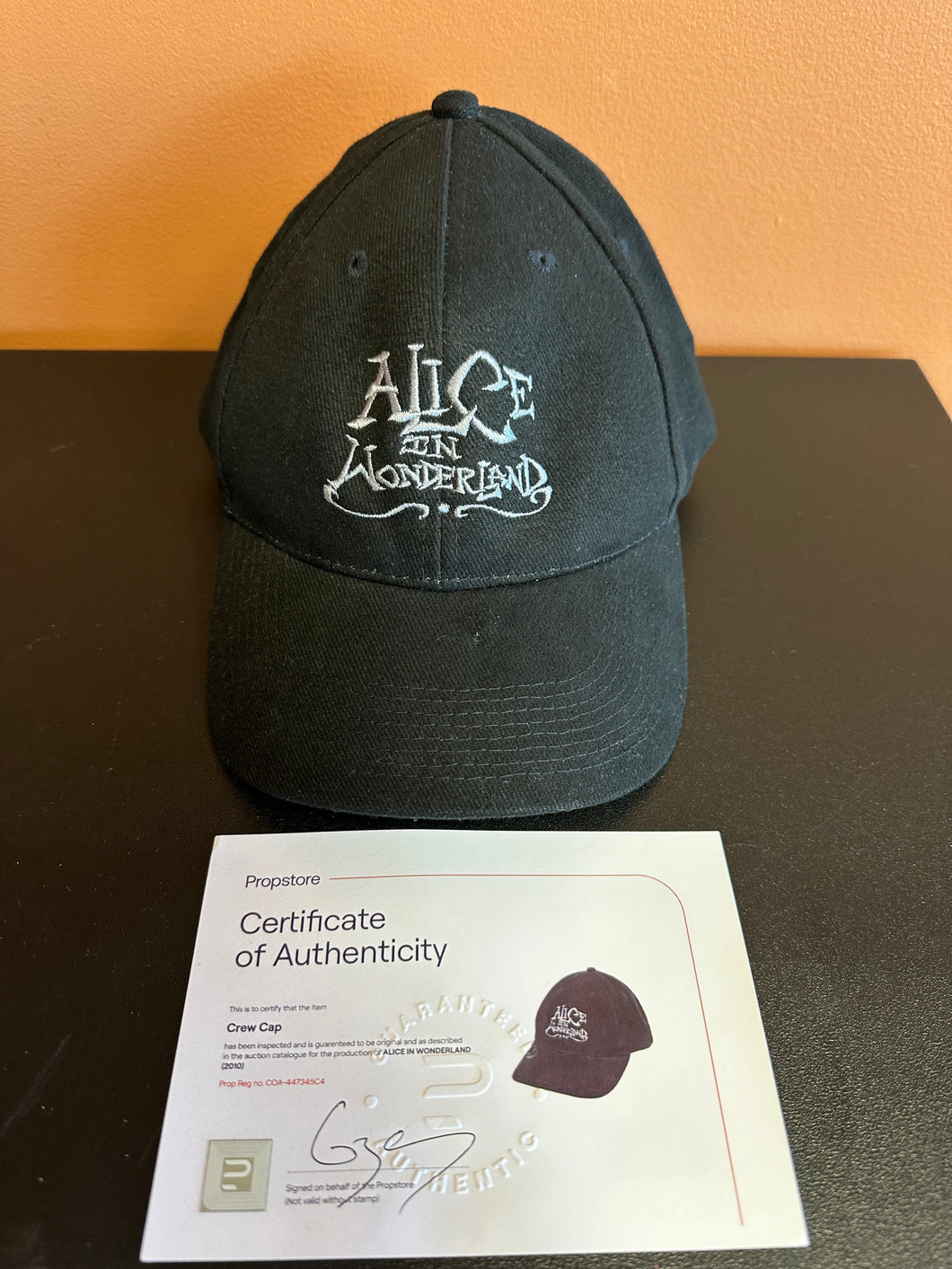 Propstore Alice in Wonderland 2010 Crew Cap with COA