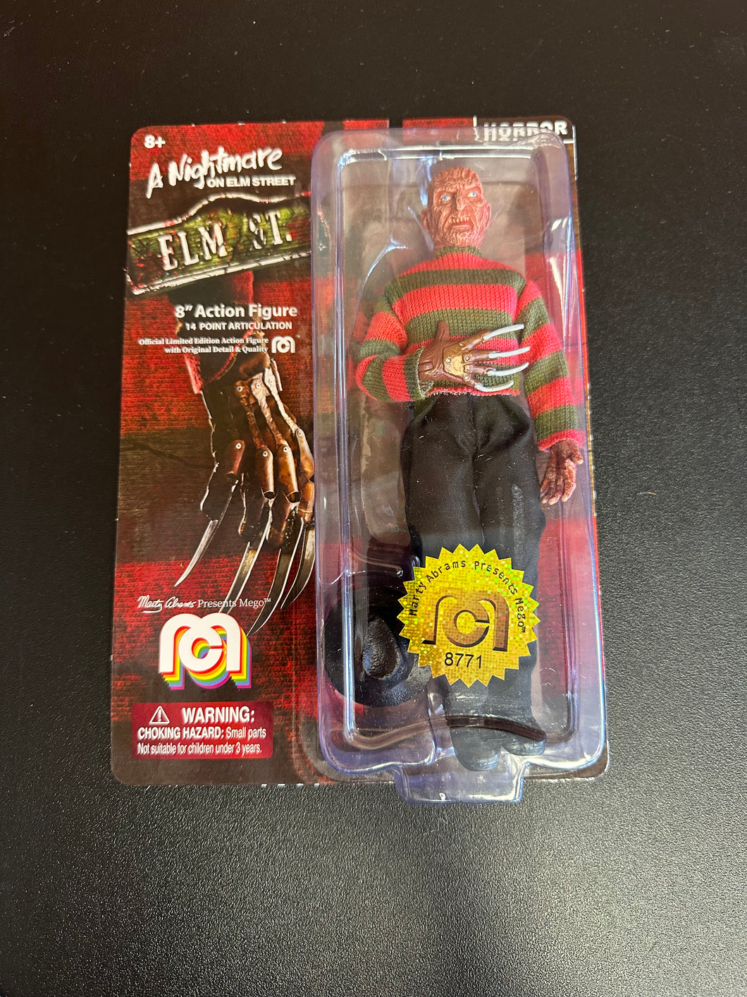 MEGO NIGHTMARE ON ELM STREET FREDDY KRUEGER 8” CLOTHED FIGURE