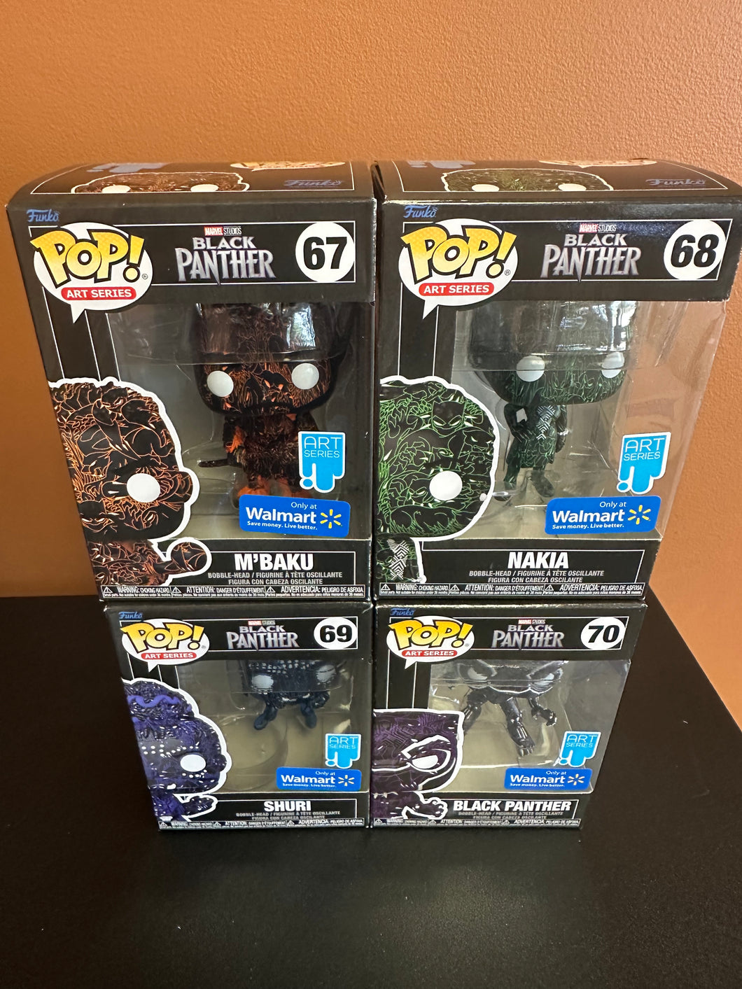 FUNKO POP ART SERIES MARVEL BLACK PANTHER WALMART SET OF 4