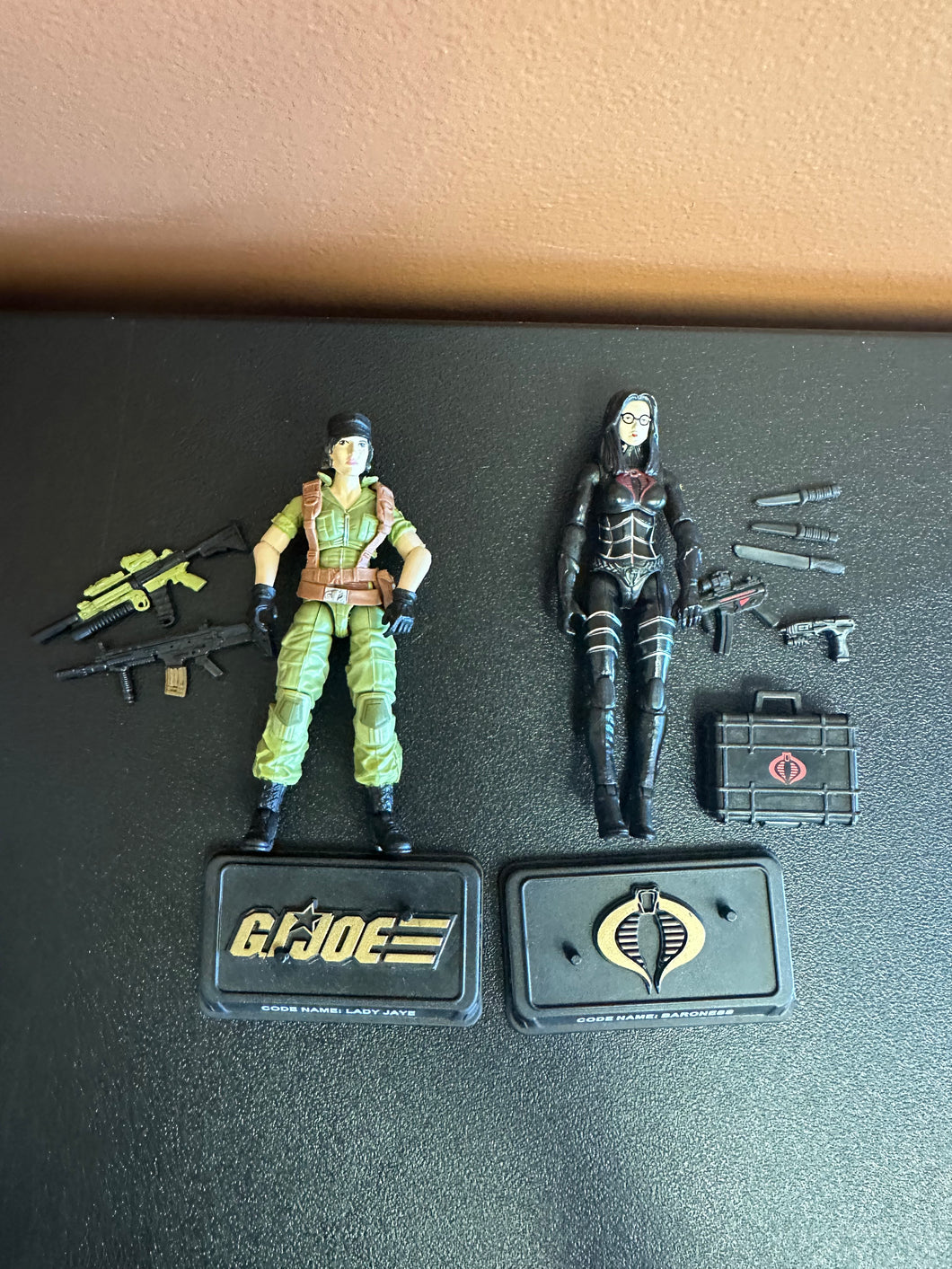 Hasbro G.I. JOE 50th ANNIVERSARY Social Clash LADY JAYE VS. BARONESS LOOSE FIGURES INCOMPLETE