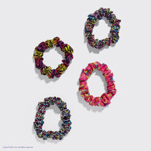 Load image into Gallery viewer, Lisa Frank x Kitsch Ruched Satin Scrunchies in Rainbow Leopard
