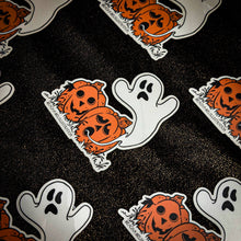 Load image into Gallery viewer, Spooky Ghost &amp; Pumpkins Sticker
