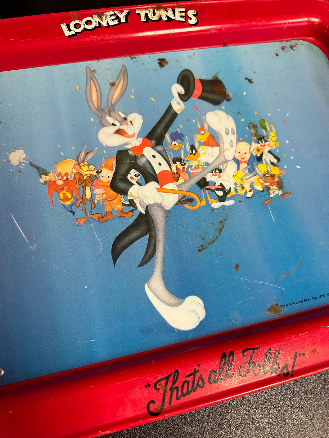 LOONEY TUNES “THAT’S ALL FOLKS!” METAL TV TRAY PREOWNED