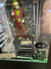 Load image into Gallery viewer, Mcfarlane Movie Maniacs Beetlejuice Betelgeuse GITD Red Suit 6” Posed Figure
