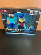 Load image into Gallery viewer, Minecraft Diamond Level Steve Figure with Enchanting Table
