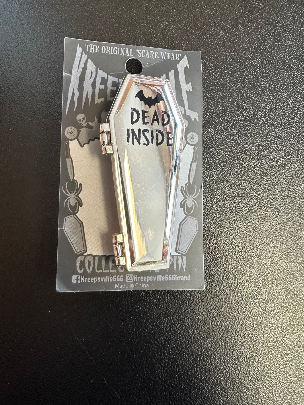 Kreepsville Dead Inside Coffin Enamel Pin