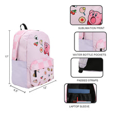 Load image into Gallery viewer, Kirby Inhaling Food 17" Pink Laptop Backpack
