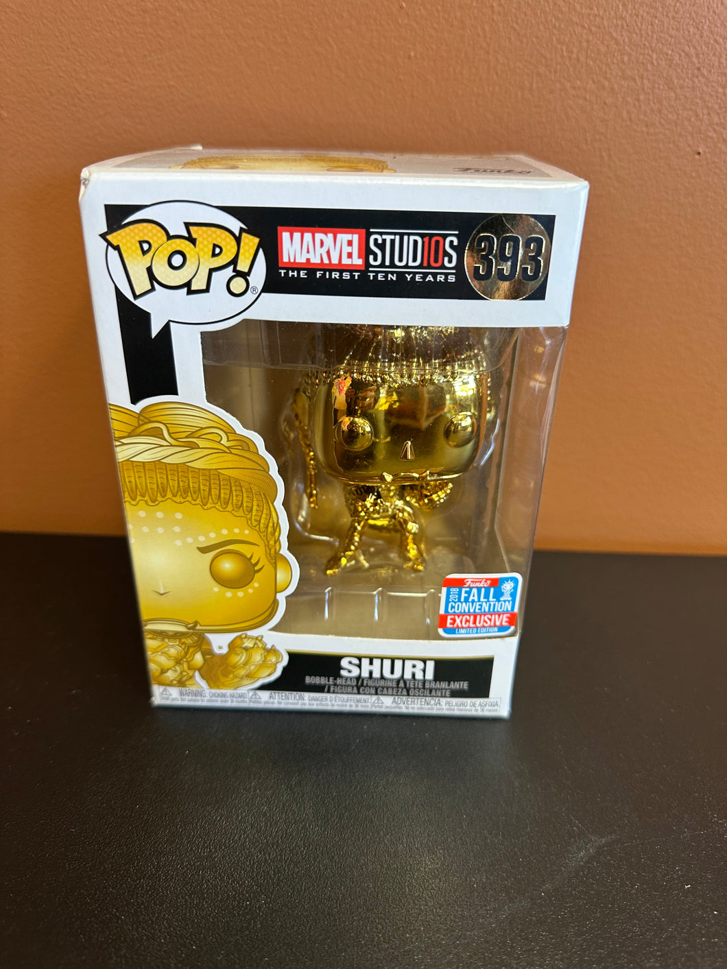 FUNKO POP MARVEL STUDIOS GOLD SHURI 2018 FALL CONV. 393