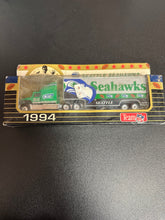 Load image into Gallery viewer, Matchbox Team NFL Seattle Seahawks 1994 Ford Aeromax Truck and Semi Box Damage
