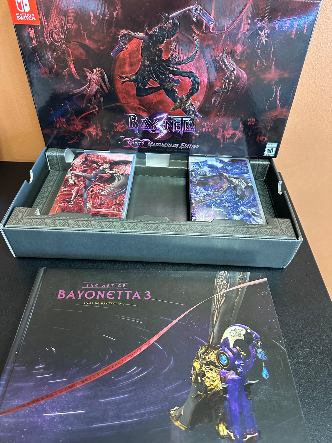 *NO GAME* Nintendo Switch Bayonetta Trinity Masquerade Edition Art Book & Game Cases Preowned