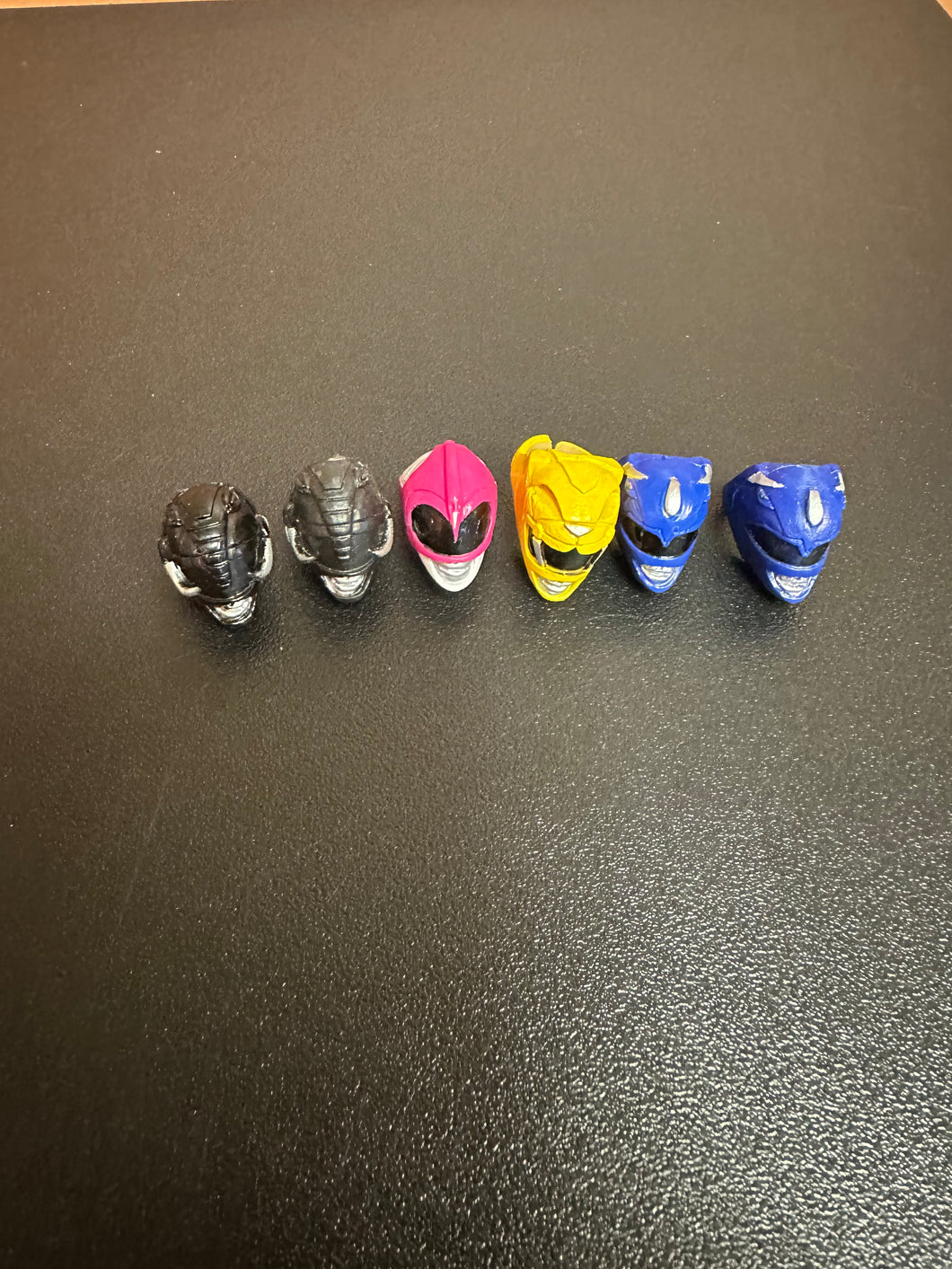 Power Rangers Plastic Rings Lot of 6 Preowned